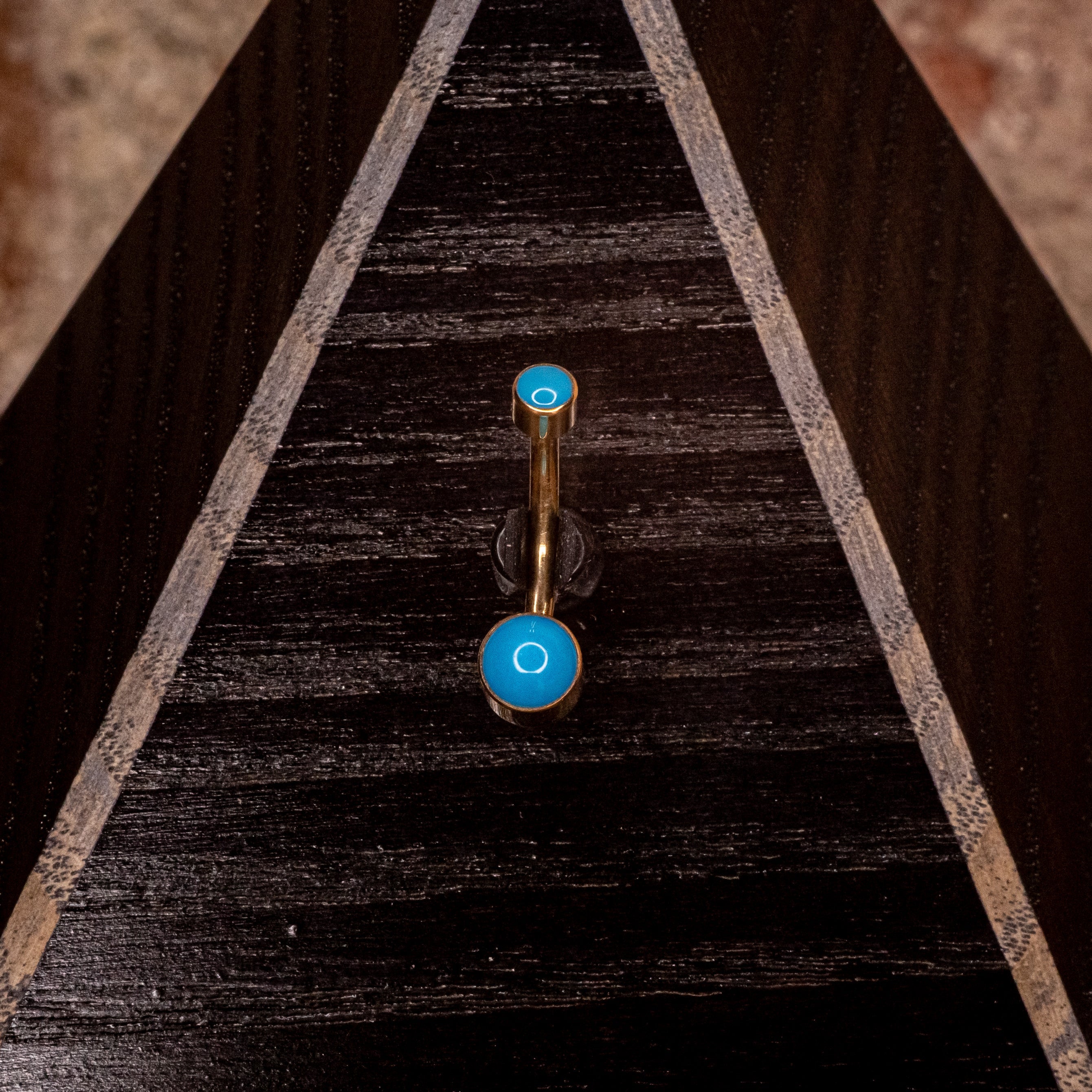Turquoise Yellow Gold Navel
