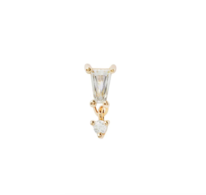 Buddha Jewelry Organics 14k 7x3mm "Yves" with Crystals dangle in YG stock image