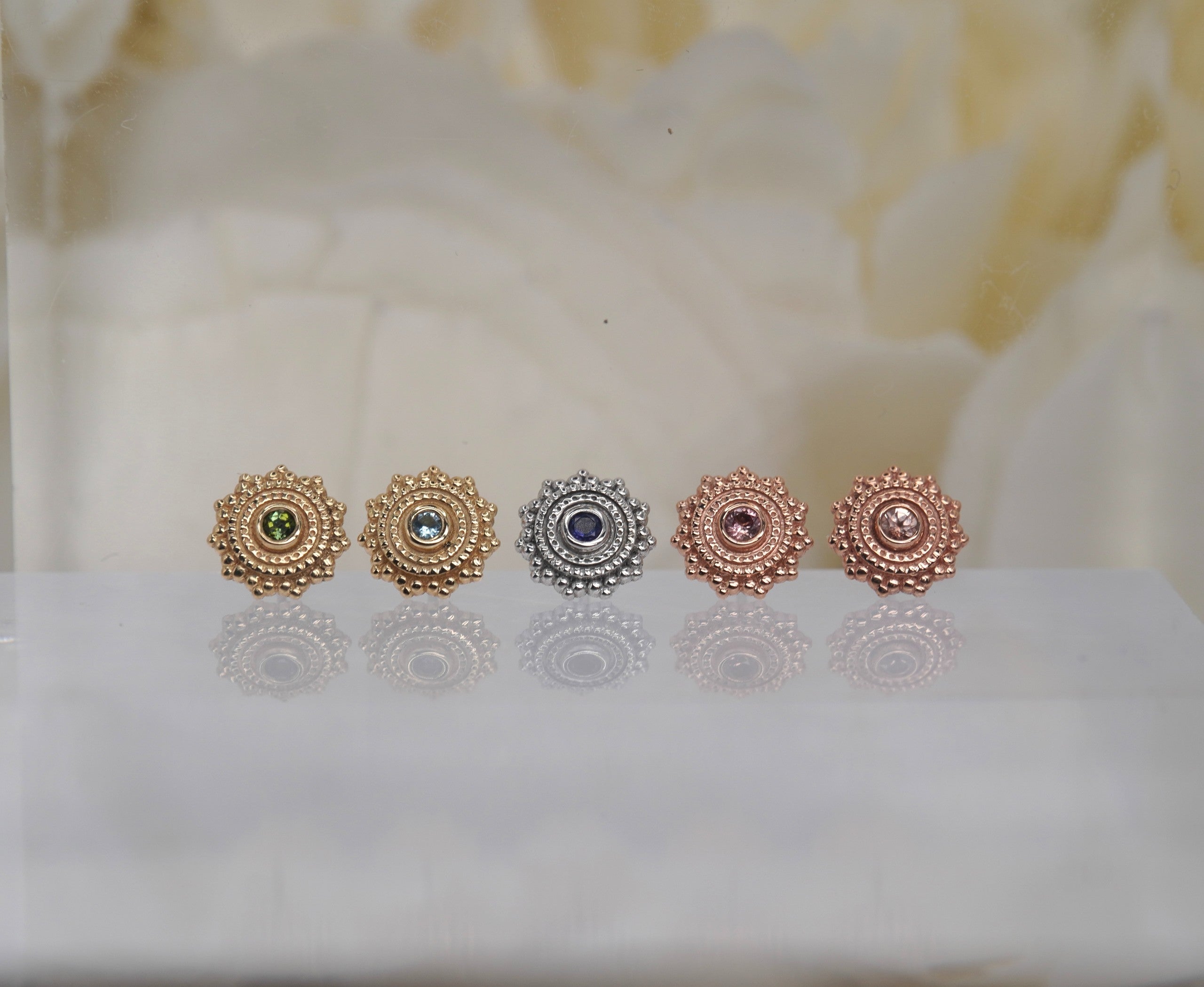 Round Afghan 6mm with Genuine Stones