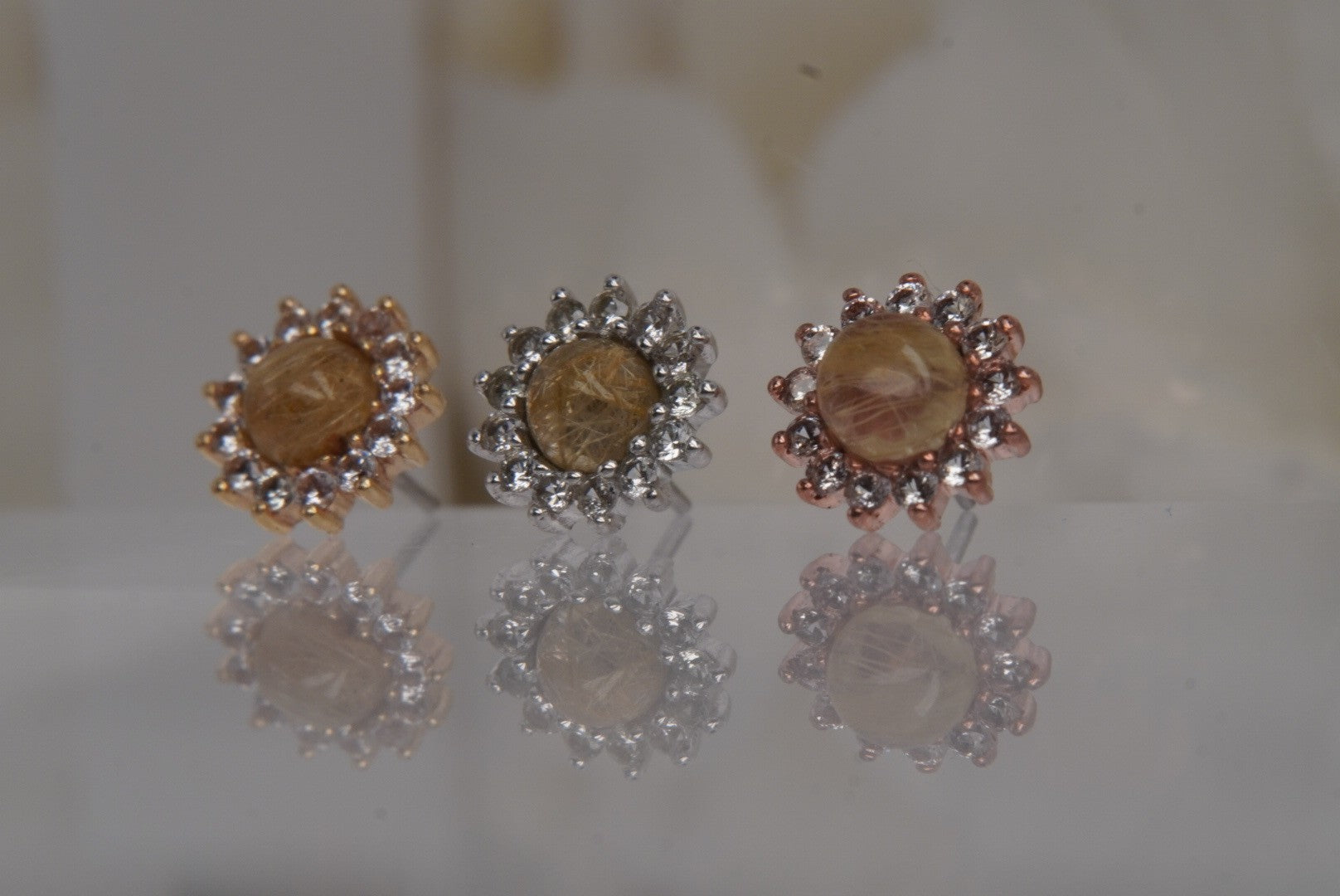 Delphine w/ Golden Rutilated Quartz & White Sapphire