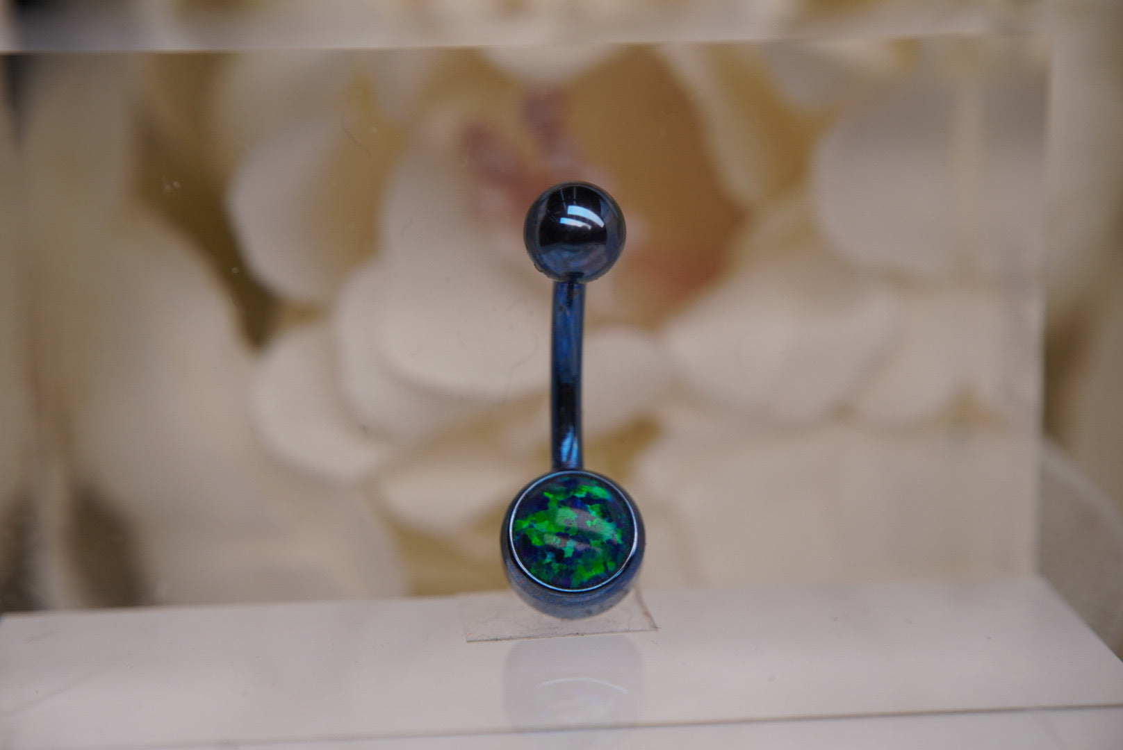 Black Opal Navel Bezel in 14g