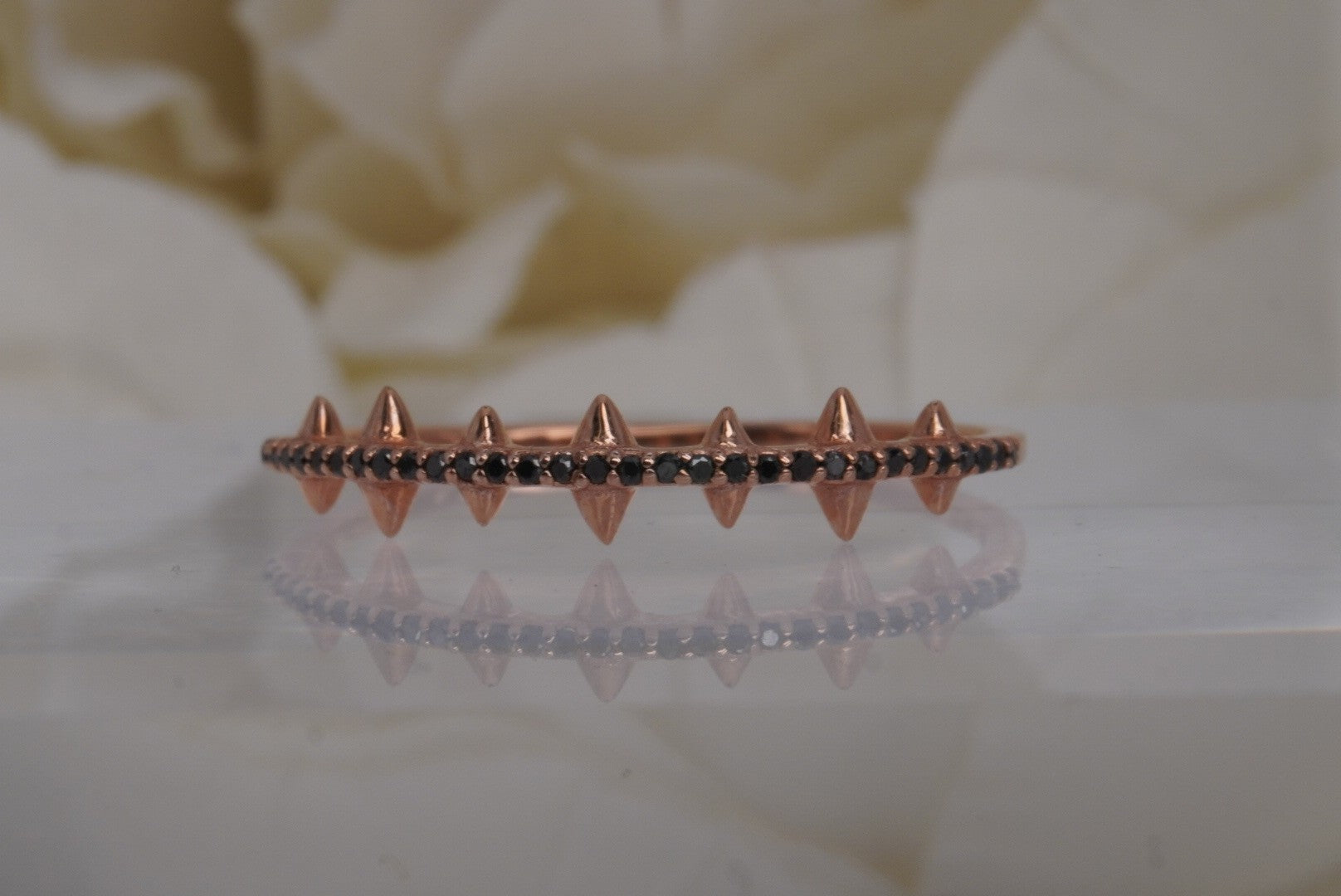 Fierce Finger Ring with GENUINE Black DIAMONDS