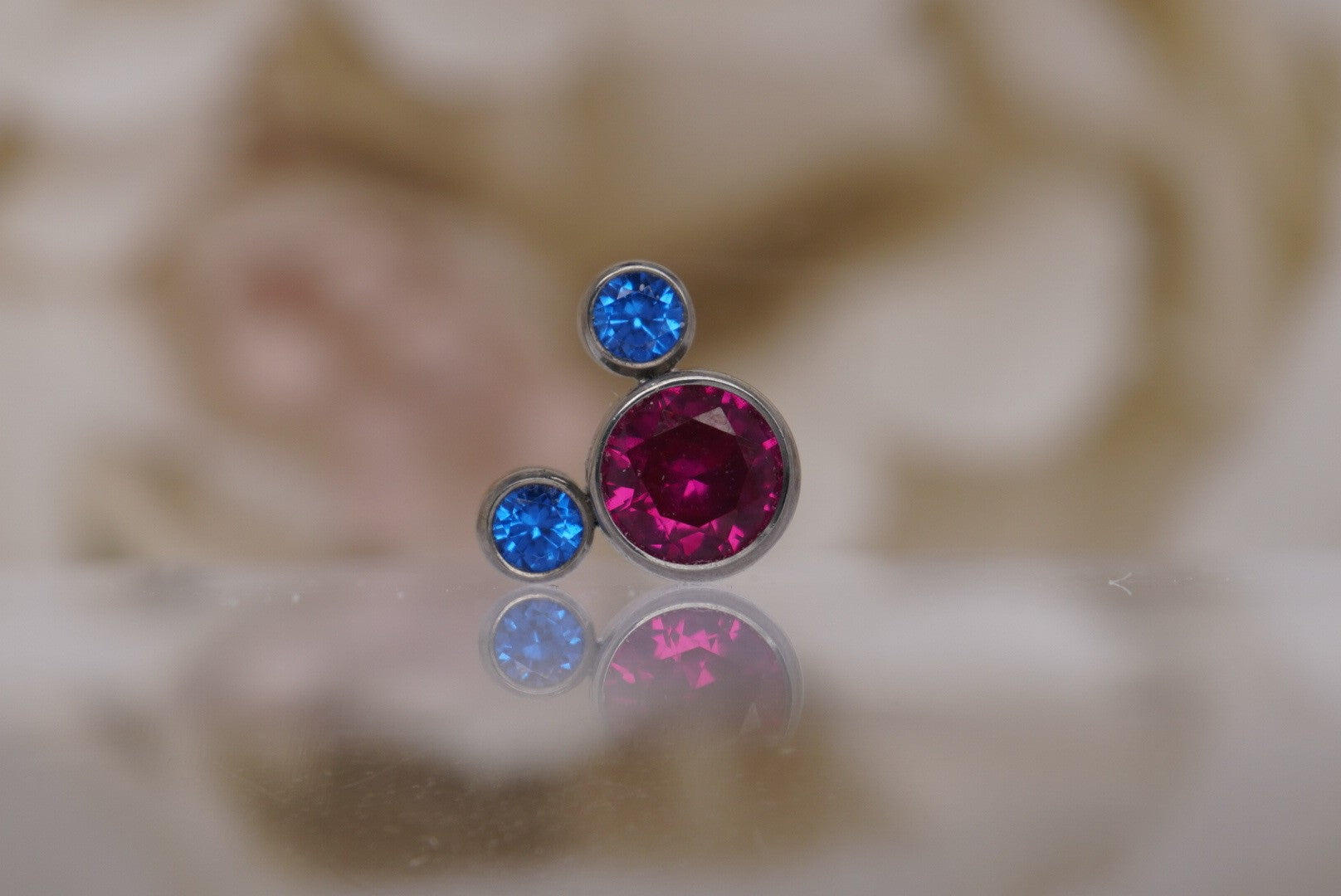 Mickey Head (Red & Sapphire) 14G