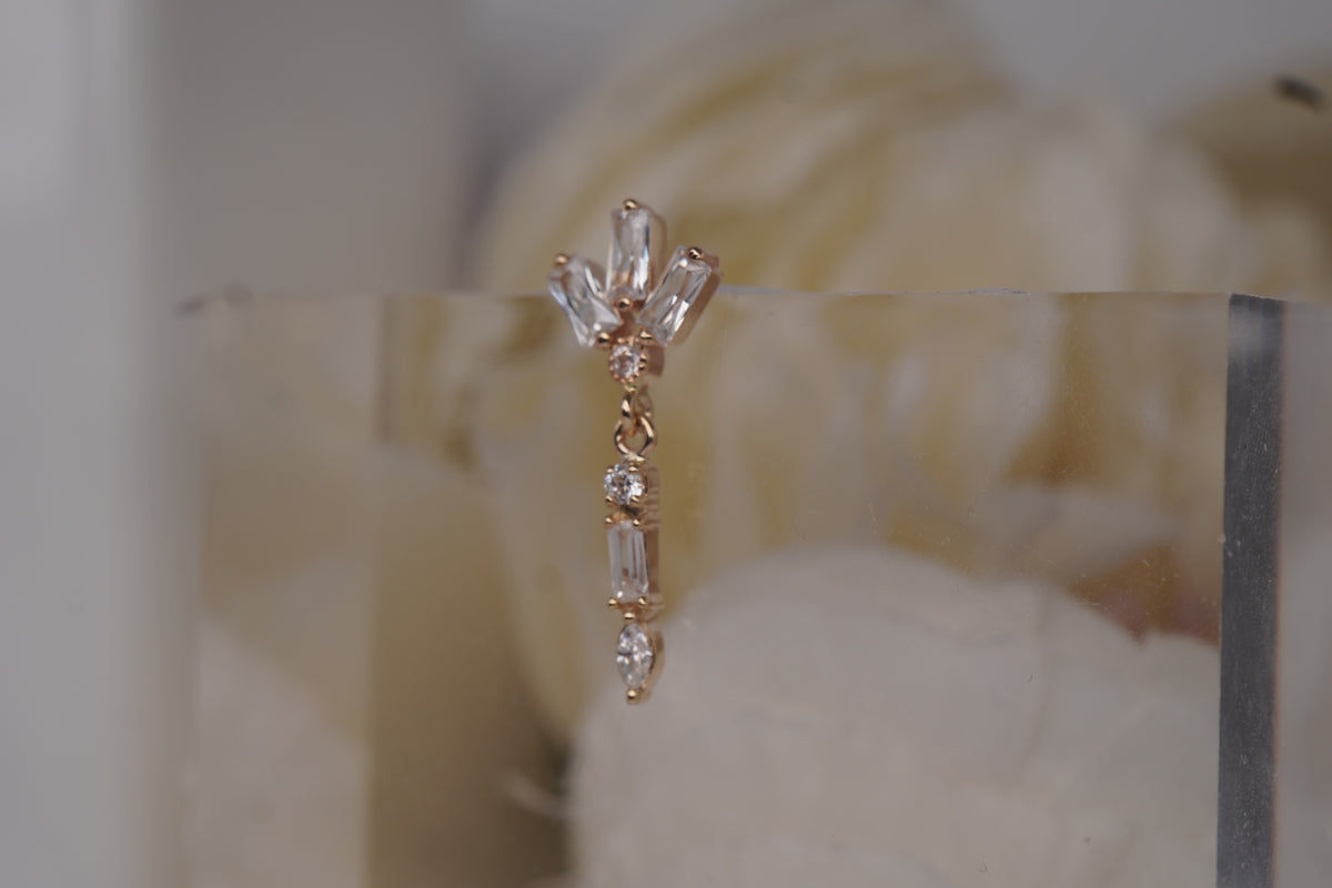 Anabel Threadless End by Norvoch white crystals dangle