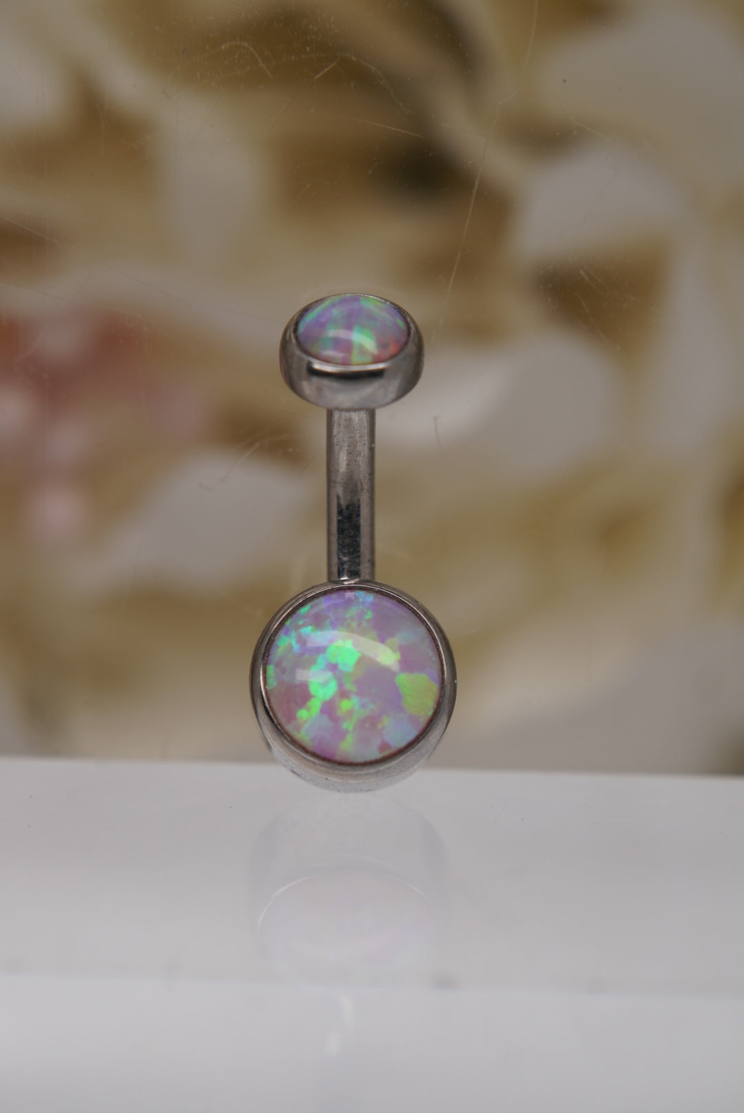 Bubble Gum Opal Navel in a Bezel Setting  (4mm/6mm)