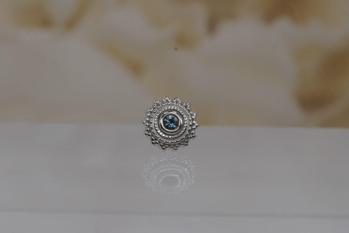 BVLA Roung Afghan White Gold with London Blue Topaz