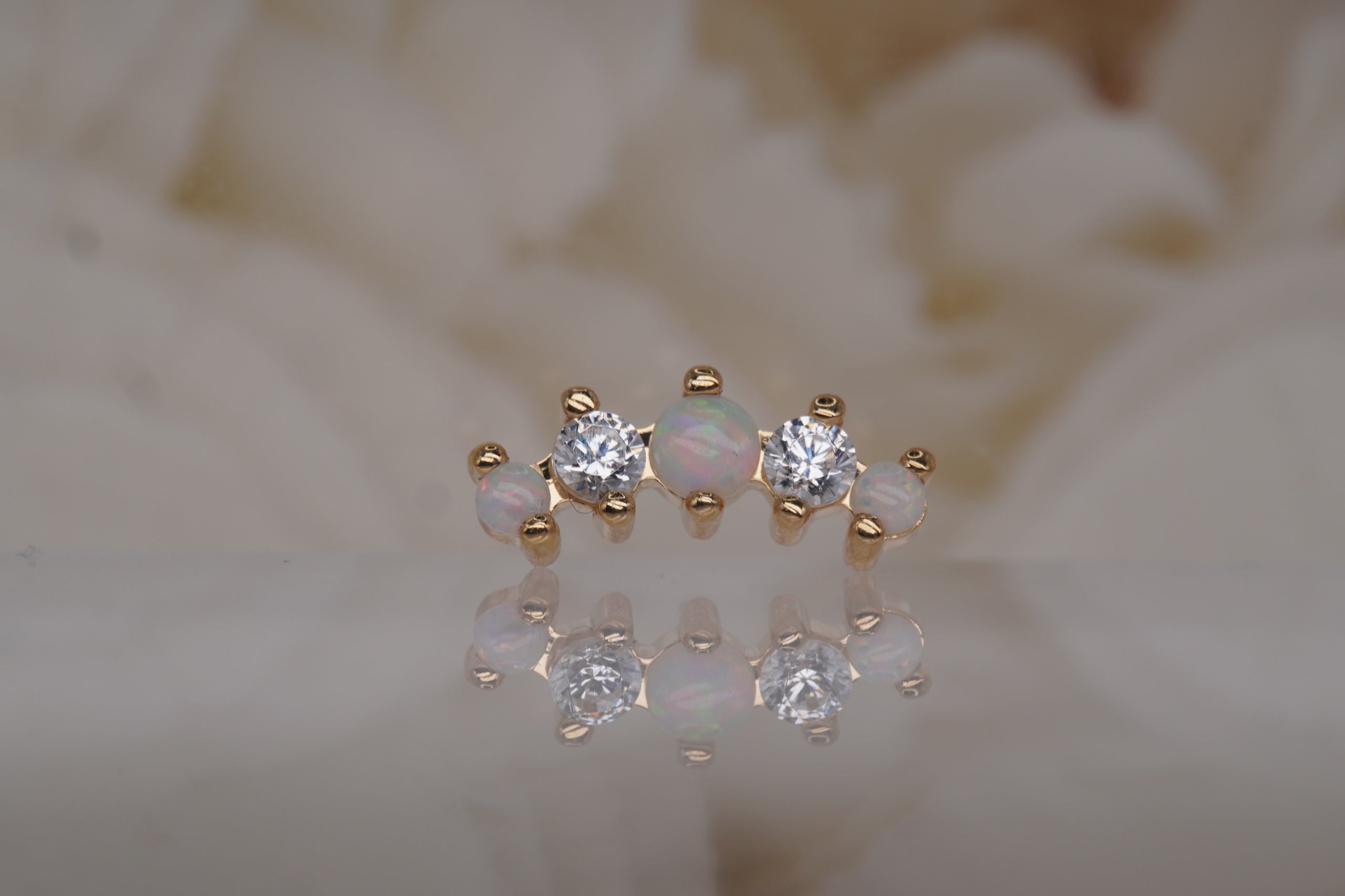 Prium with White Faux-Pals and White Crystals