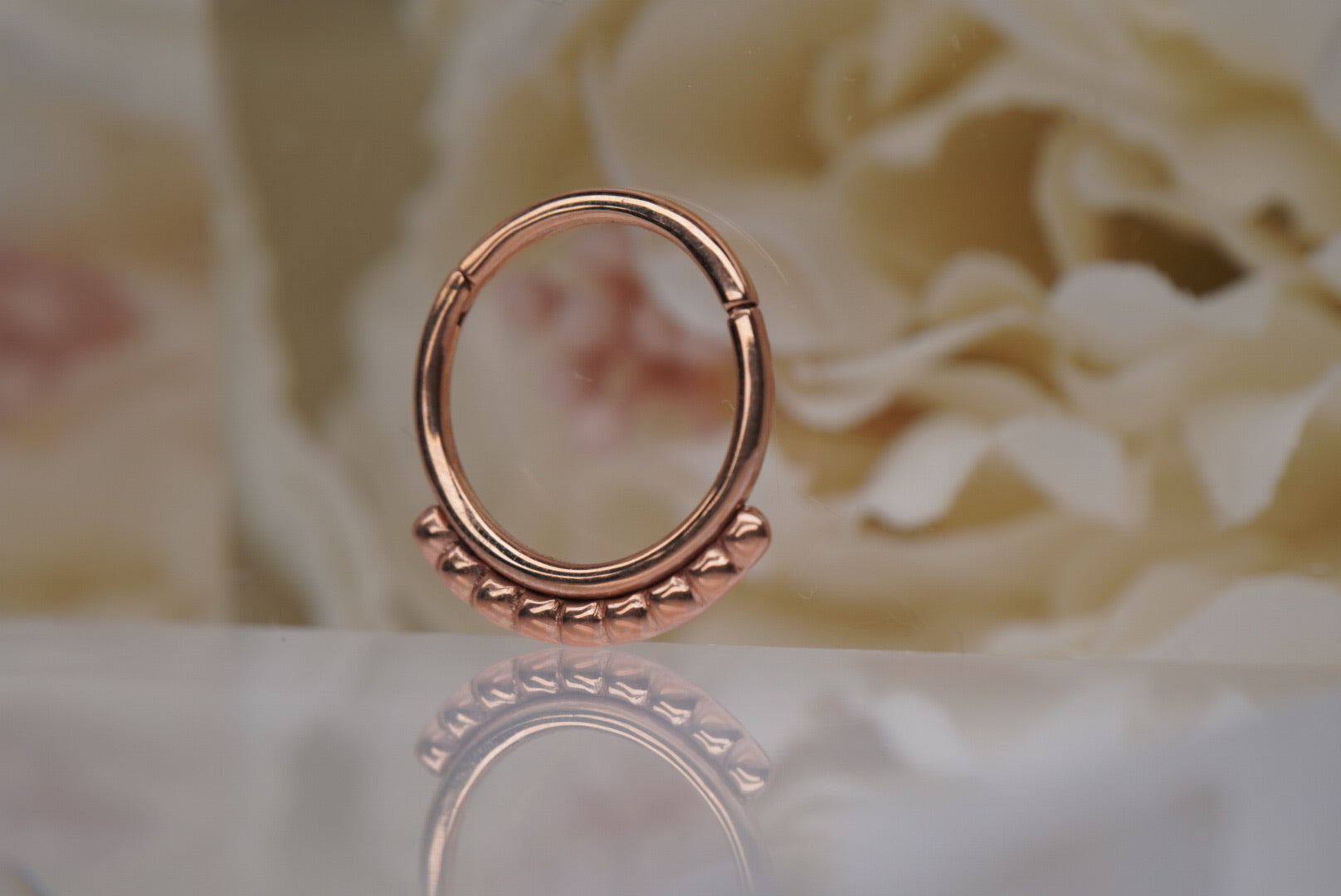 Beaded Clicker in Rose Gold 16g 7/16"