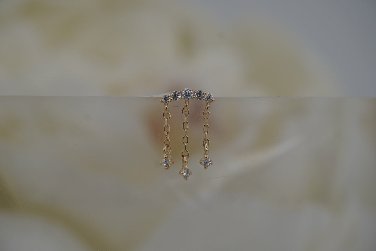 Buddha Jewelry 14k "Forward Motion" THREADLESS in yellow  gold hidden helix