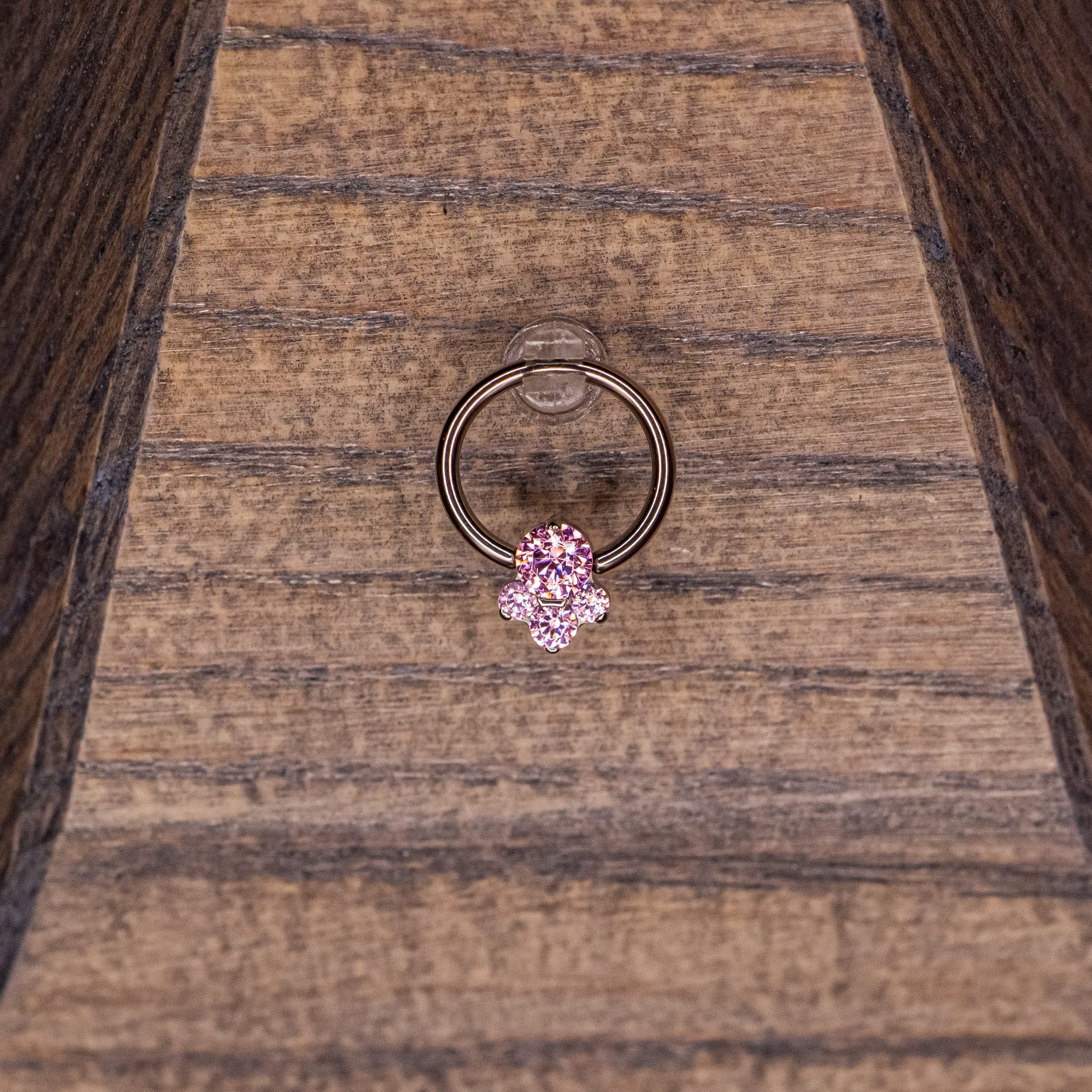 Caeli Captive Bead with Pink Swarovski Crystals- Medium