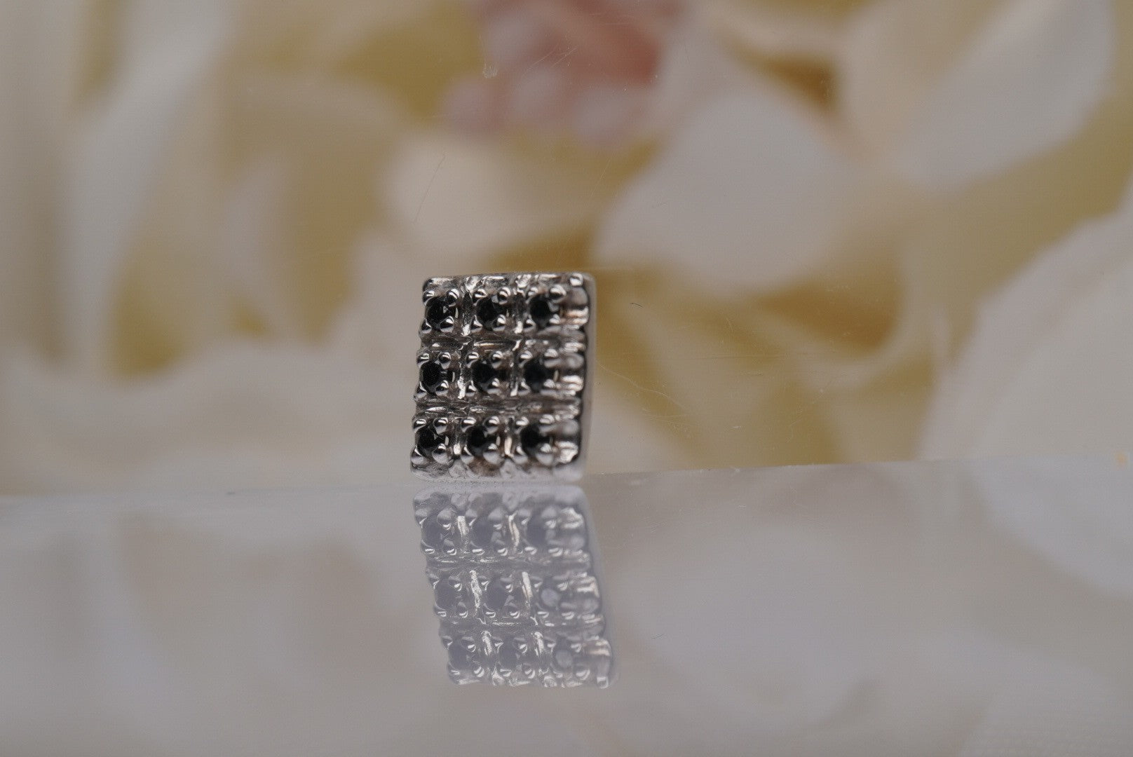 Square Cluster in White Gold