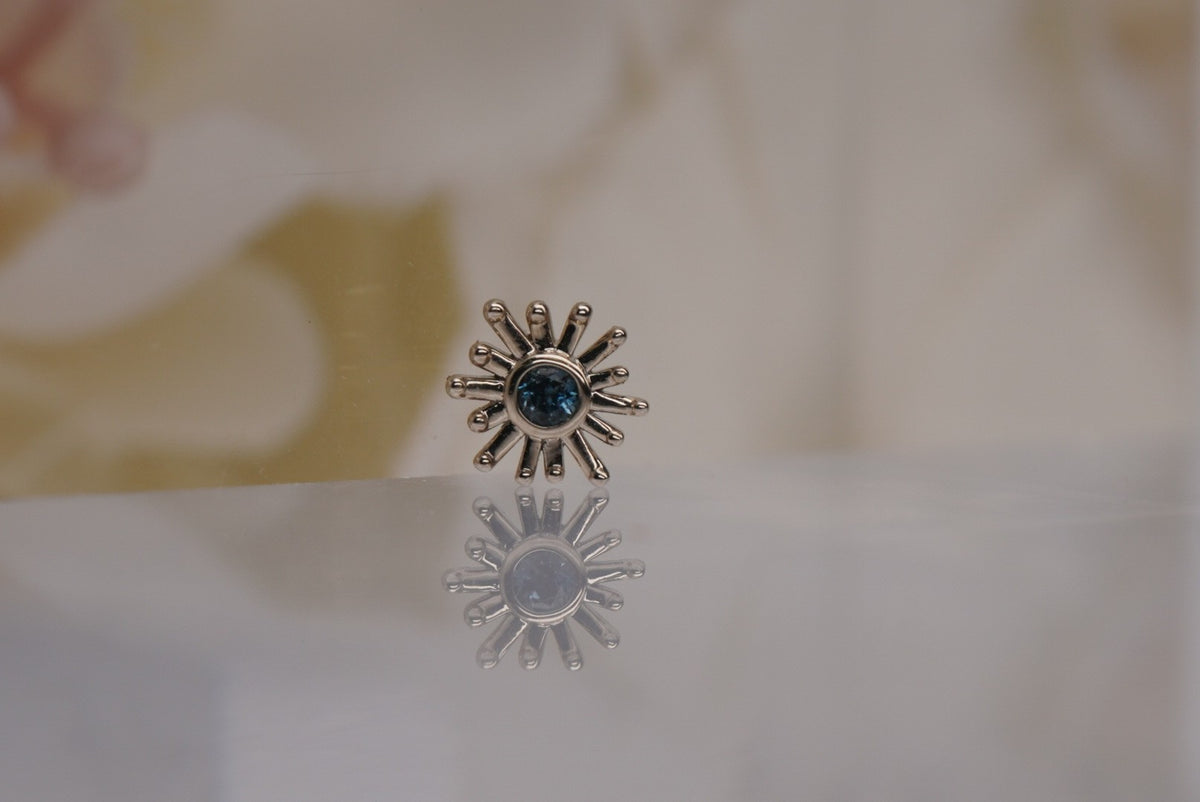 Small Sunray with London Blue Topaz front view