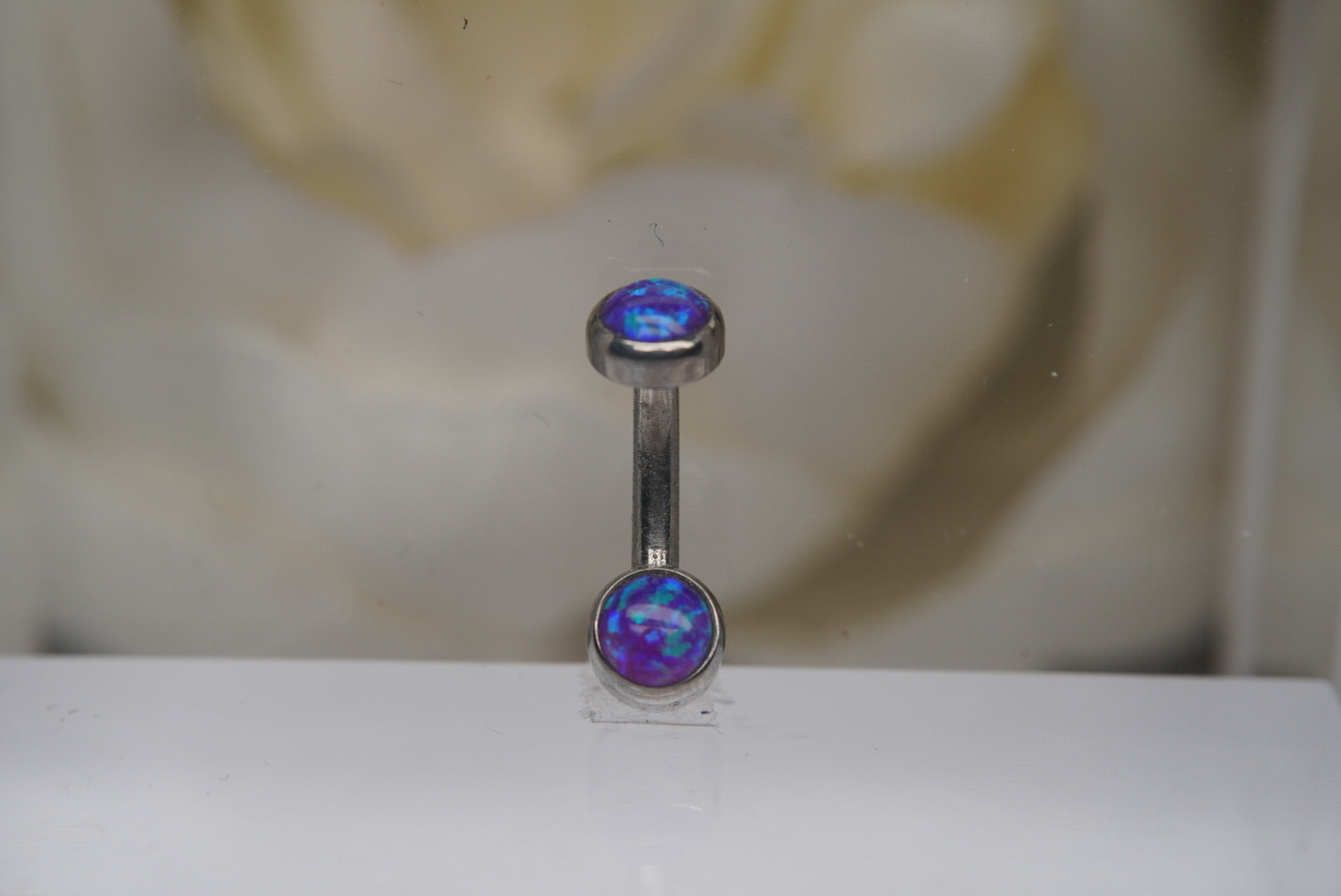 Sleepy Lavender Opal Navel in a Bezel Setting  (4mm/4mm)