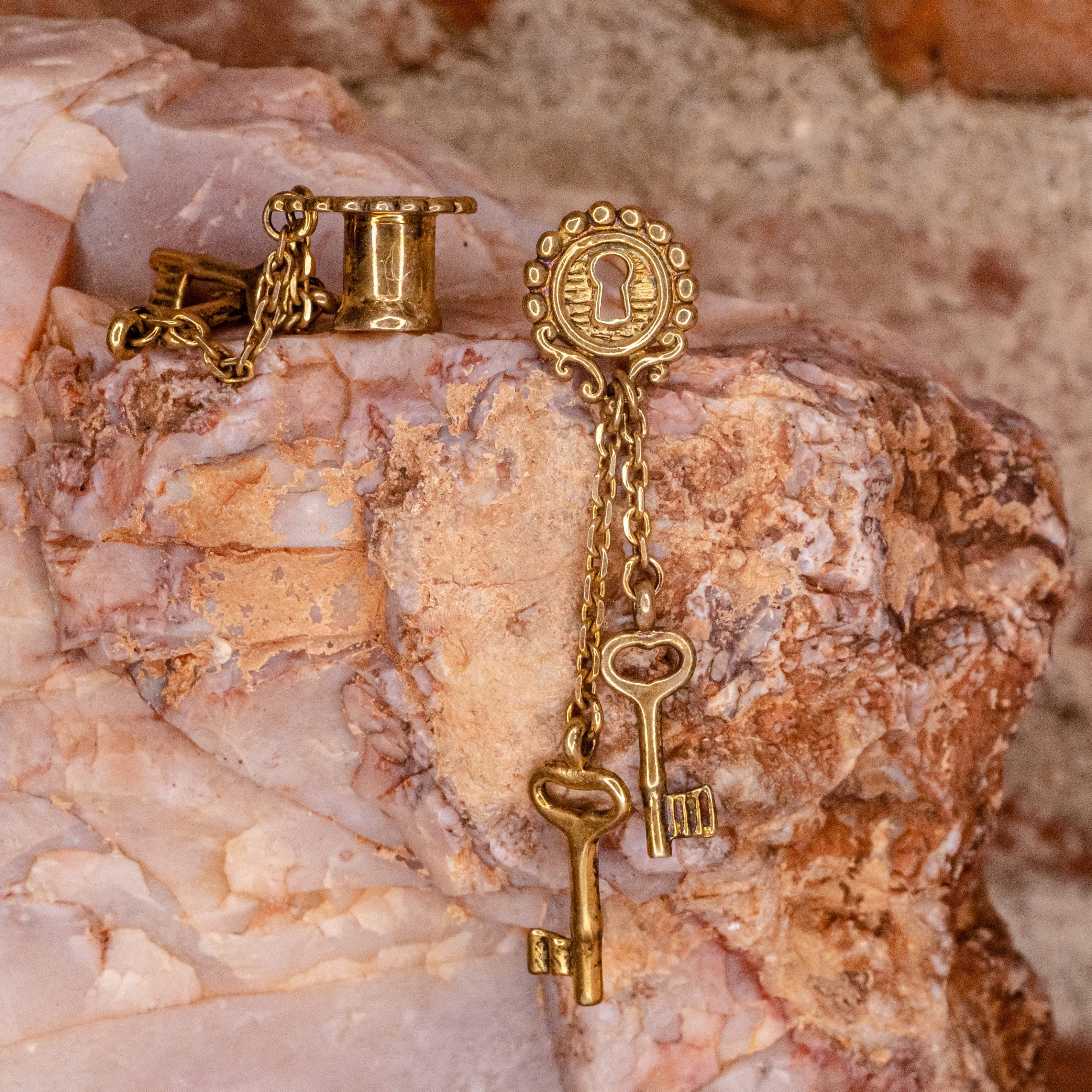 Keyhole Eyelet - 2g- Yellow Gold Plated DF