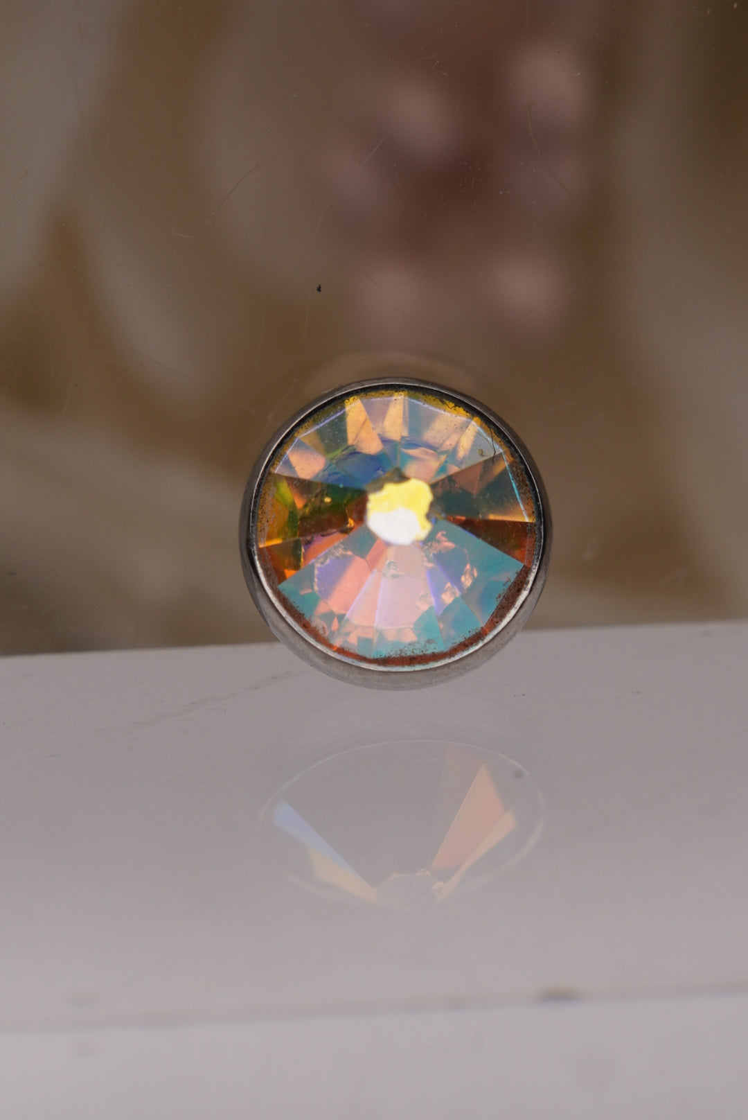 Aurora Borealis Crystal- Flat Faceted Gems 16g