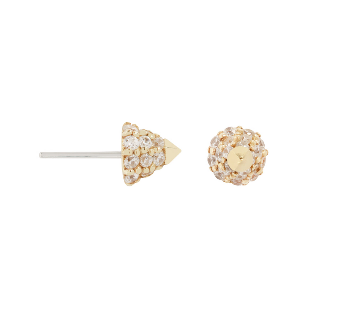 Buddha Jewelry 14k Gold "Maximalist" with crystals in THREADLESS Yellow gold stock image