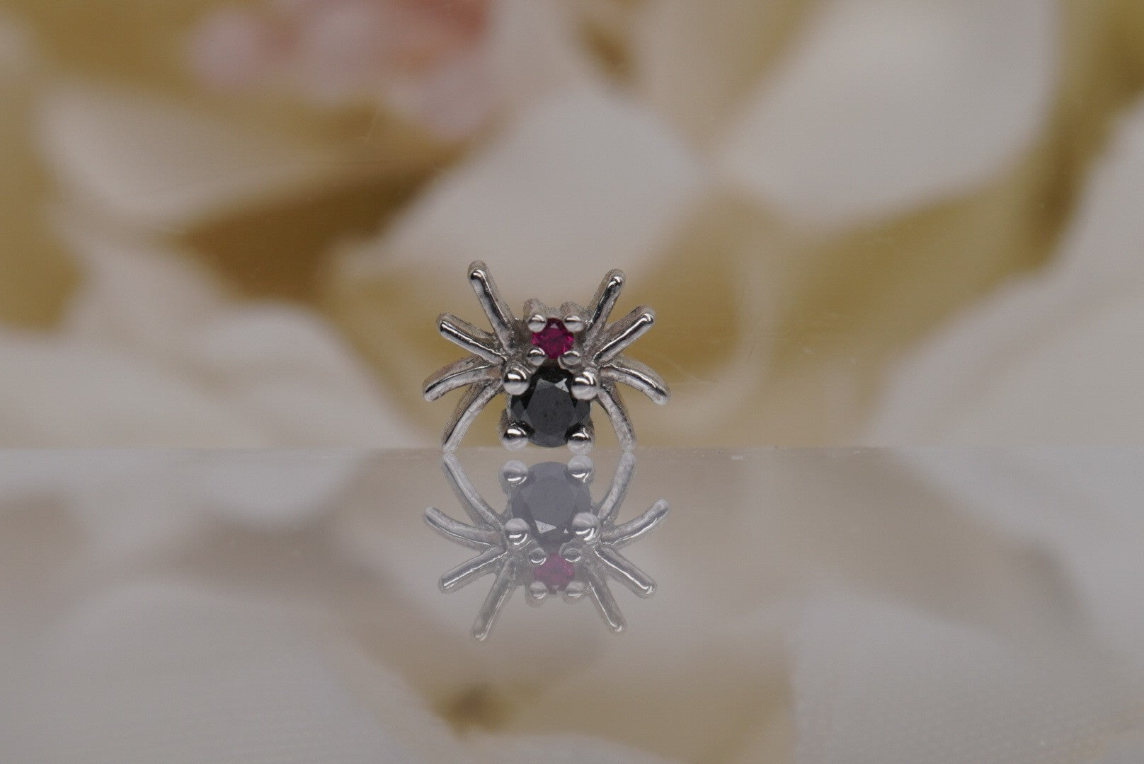 Octo Spider-GENUINE BLACK DIAMONDS & RUBY