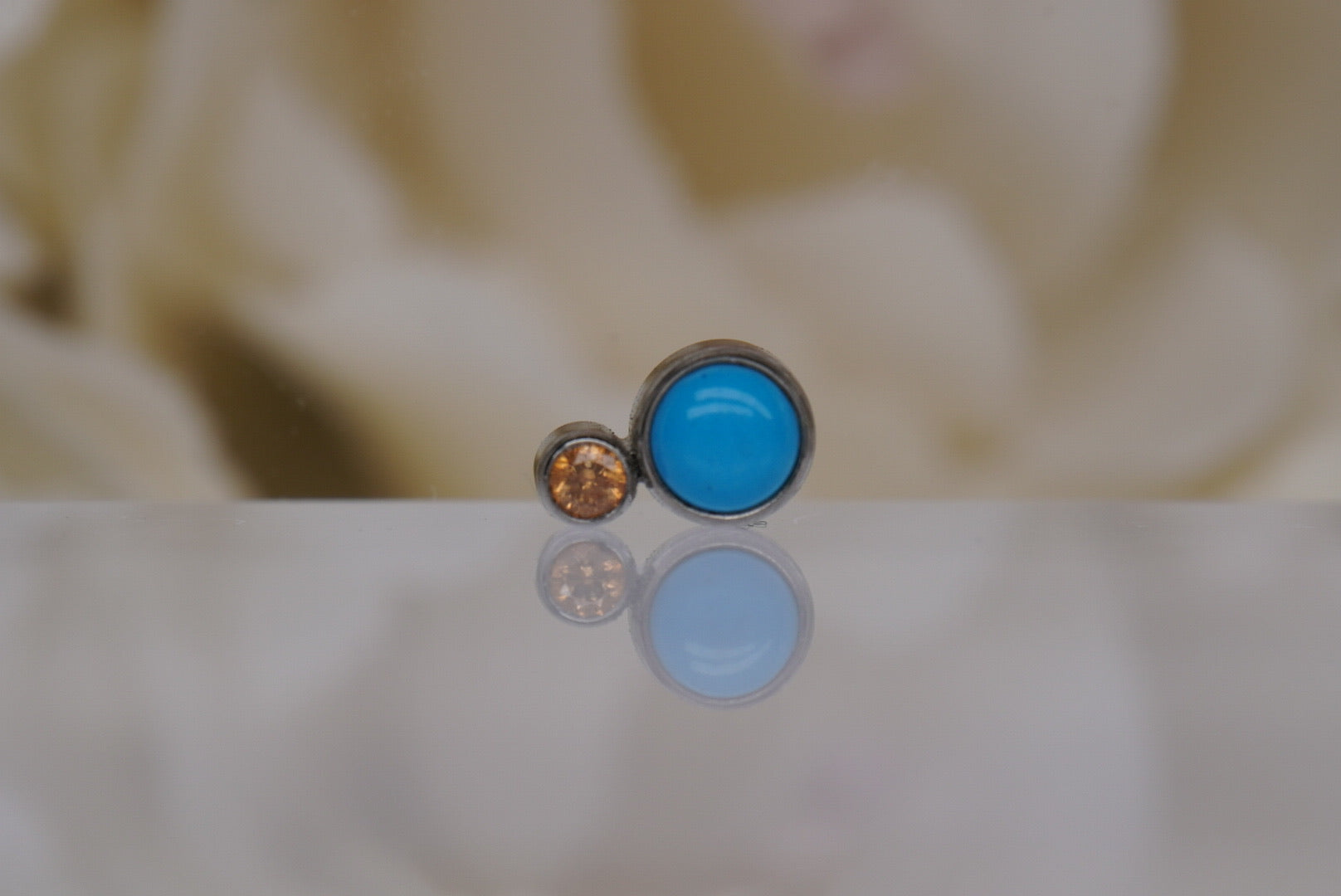 2-Gem (Turquoise with Amber)-12/14g