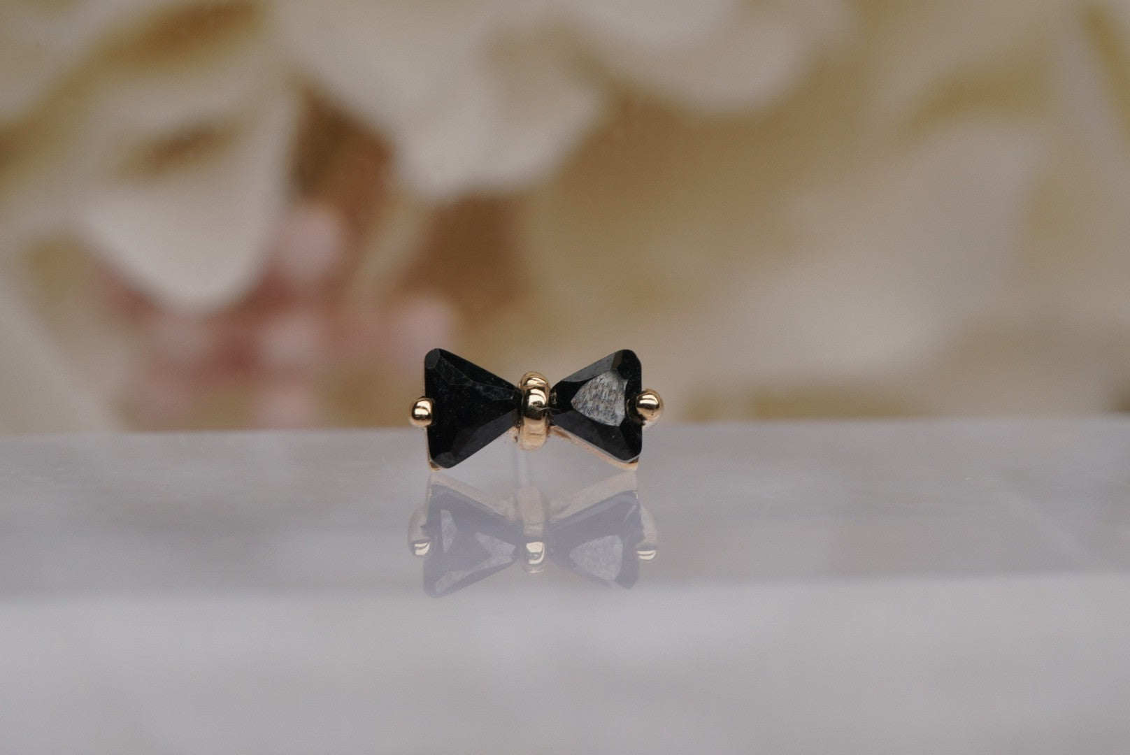 Bowtie with Black Crystals