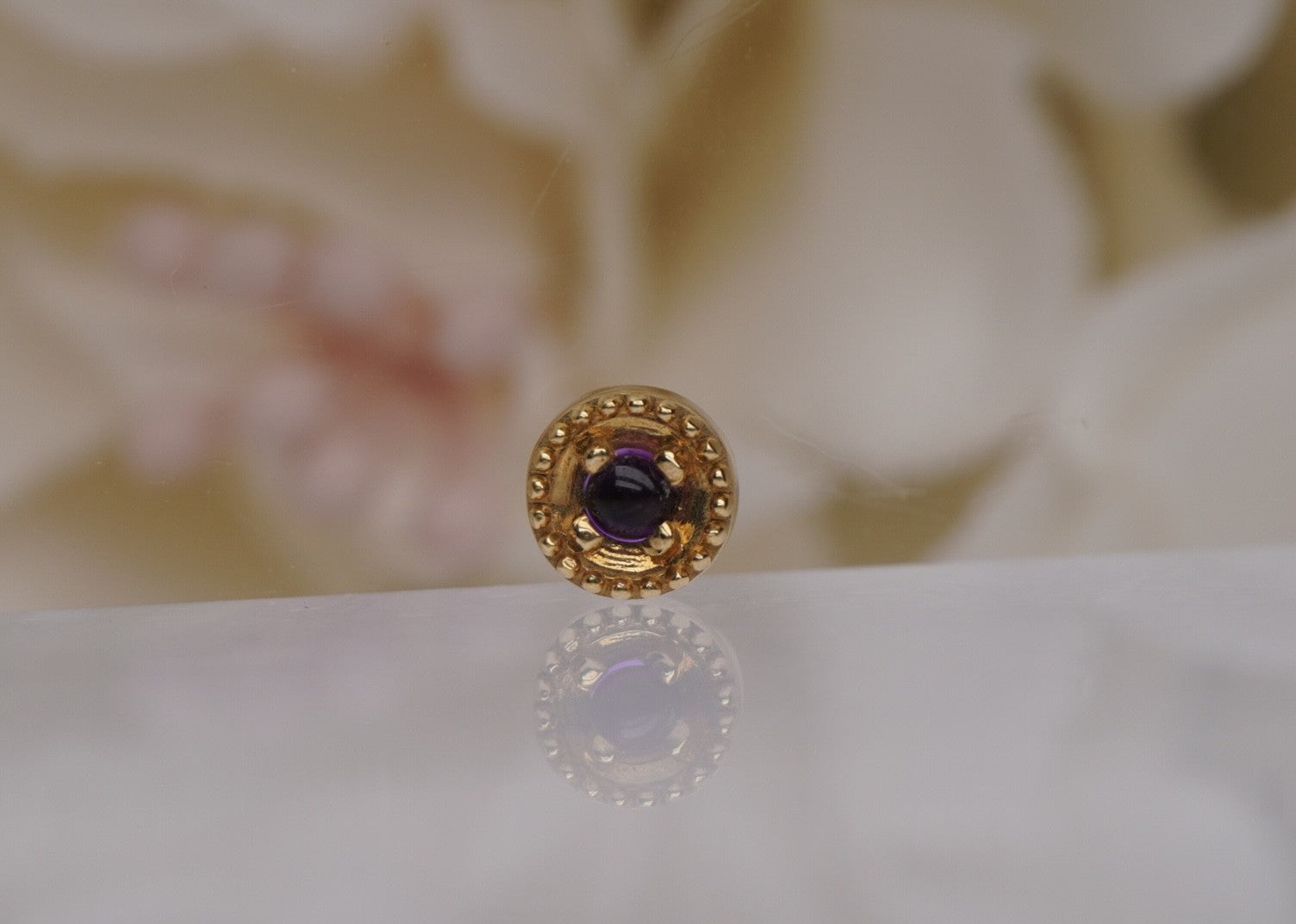 16g Round Harlequin with Amethyst