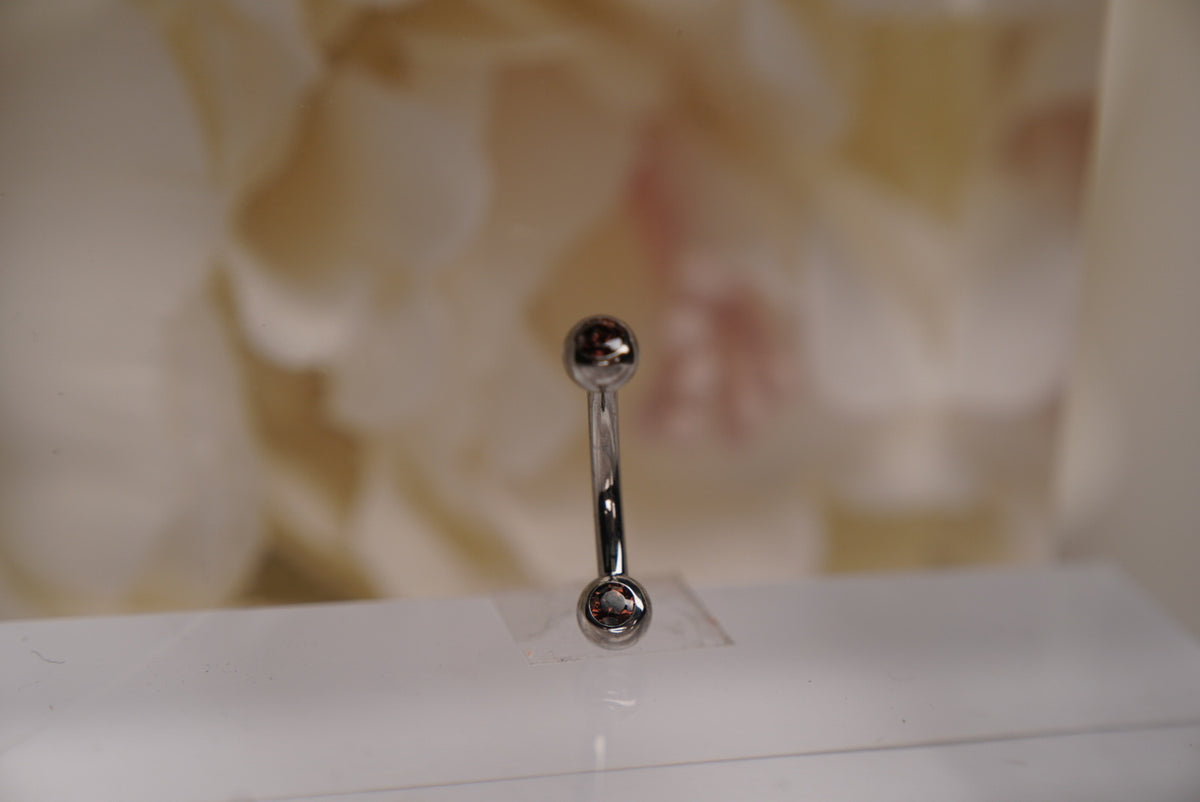 2-Gem Curved Barbell in Various Colors