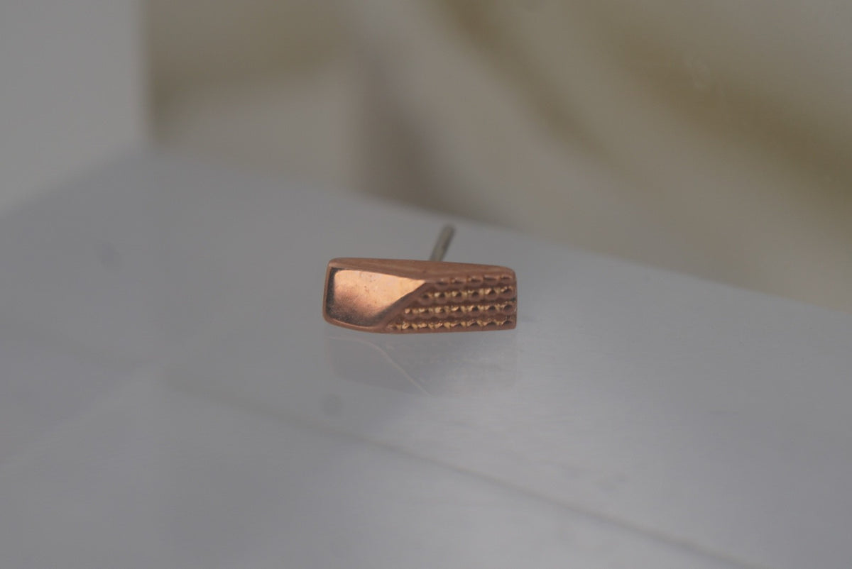 Buddha Jewelry Organics 14k 2x6mm "Roxy" THREADLESS rose gold