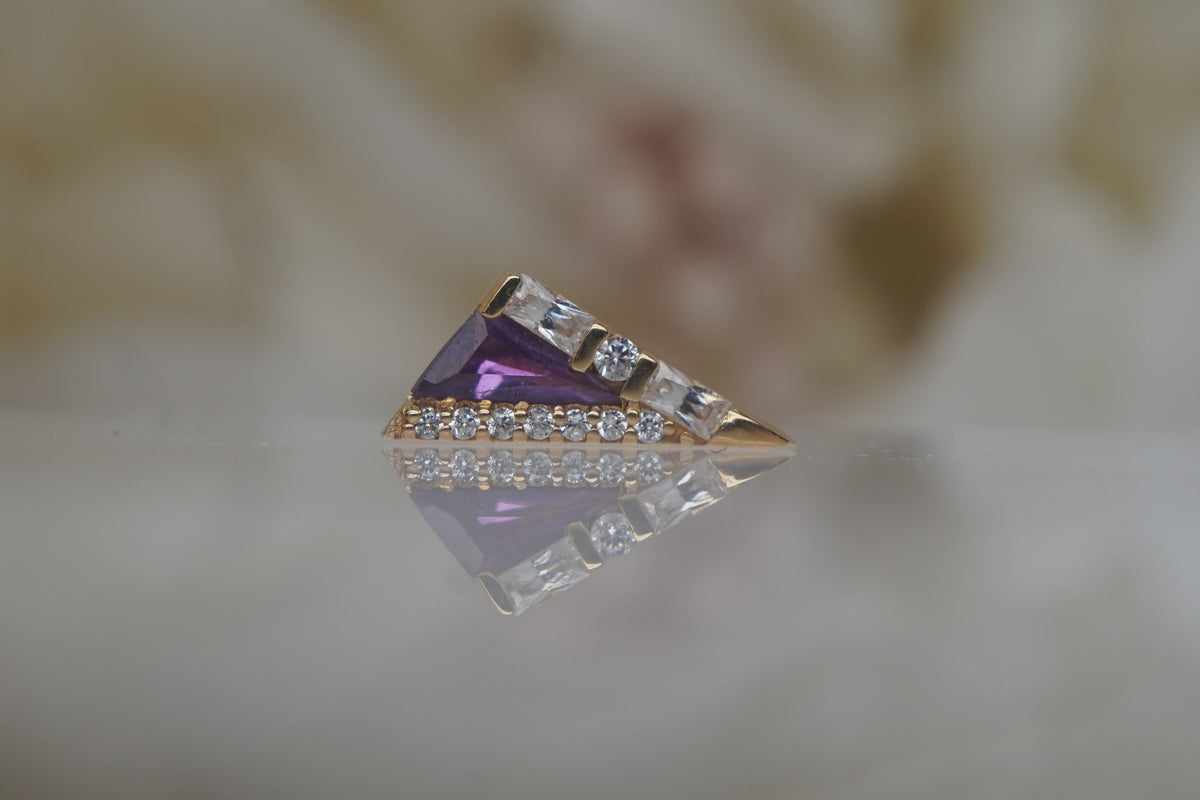 Buddha Jewelry 14k Gold "Transmission" Amethyst threadless in yellow gold