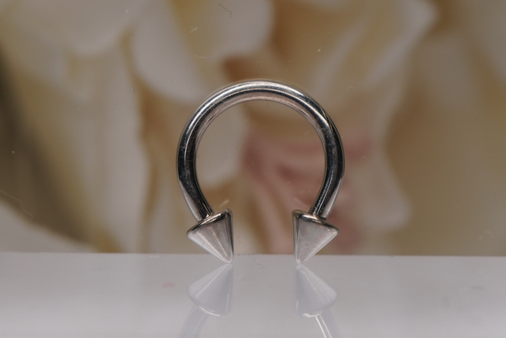 14g Circular Barbell in Gold with Spikes
