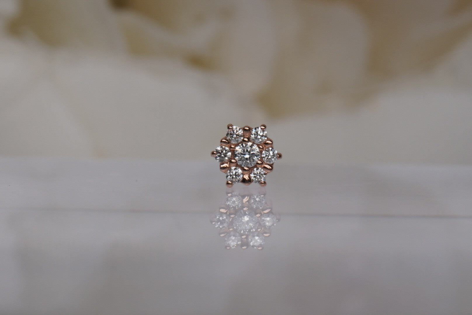 Peony with White Topaz