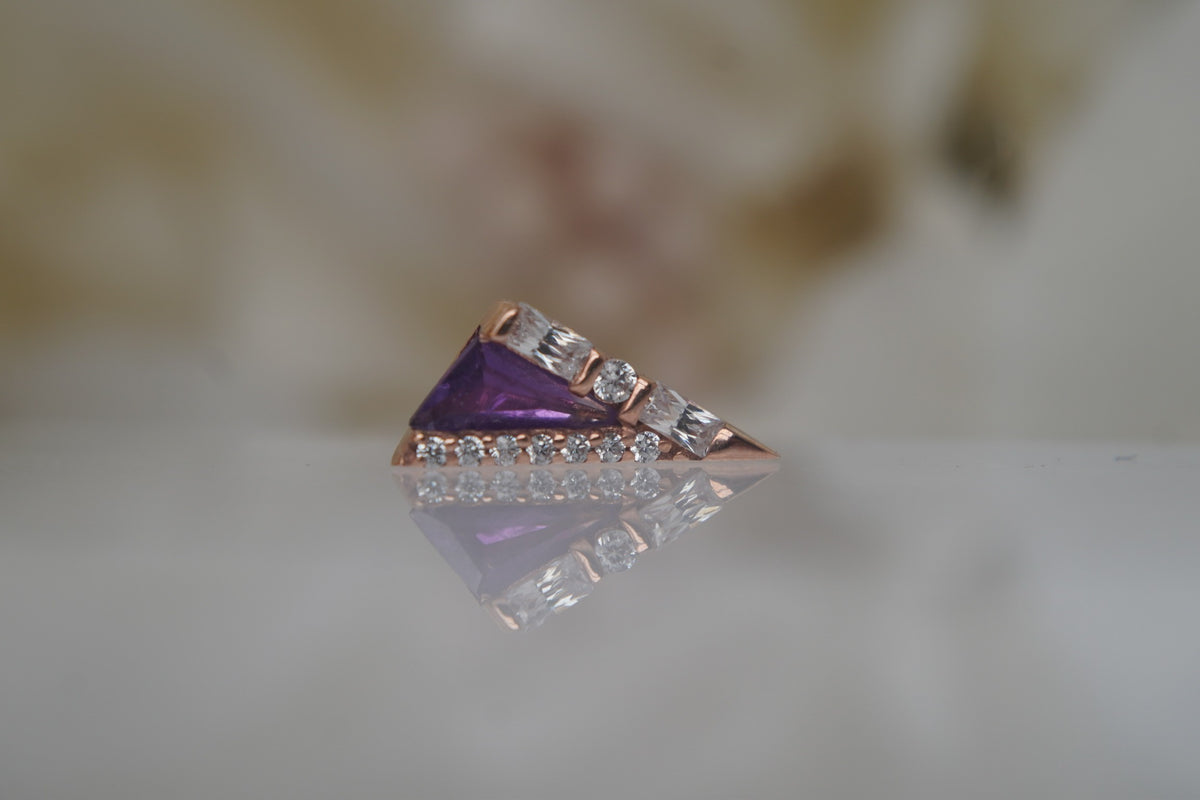 Buddha Jewelry 14k Gold "Transmission" Amethyst threadless in rose gold