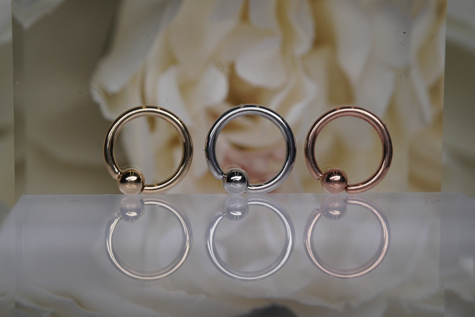 18g Fixed Bead Ring in Gold