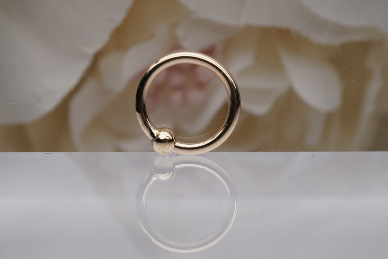 20g Fixed Bead Ring in Gold