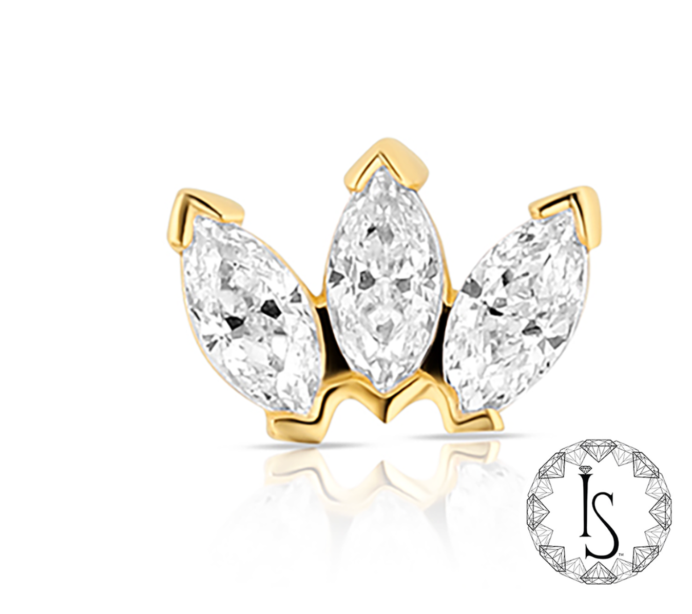 Small Marquise Fan with Lab Created Diamonds