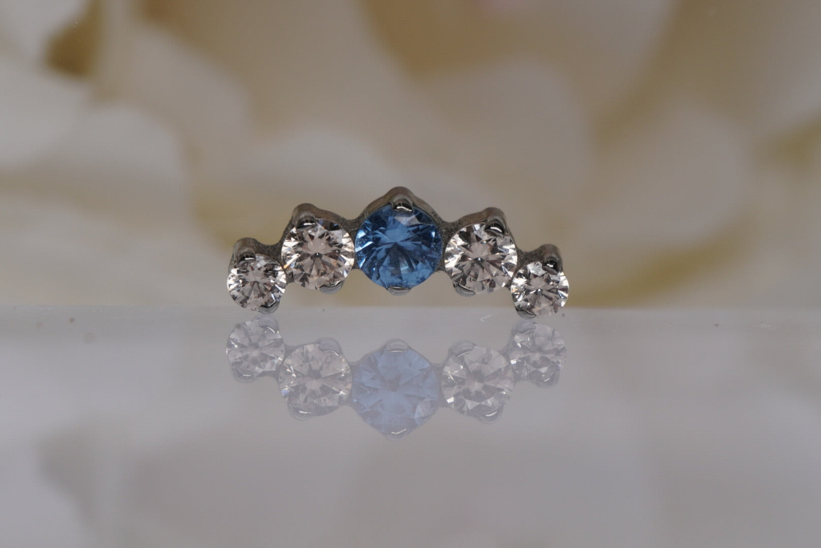 Light Blue & Champagne Crystal Prium- 12/14g