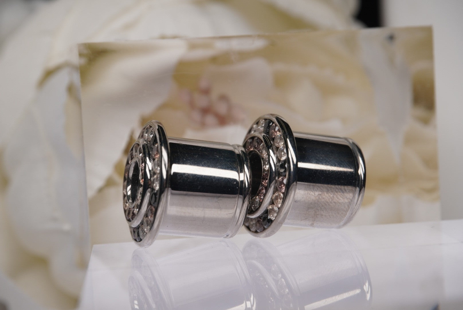 Gemmed Eyelets in Champagne, Black, White & Brown-  1/2g
