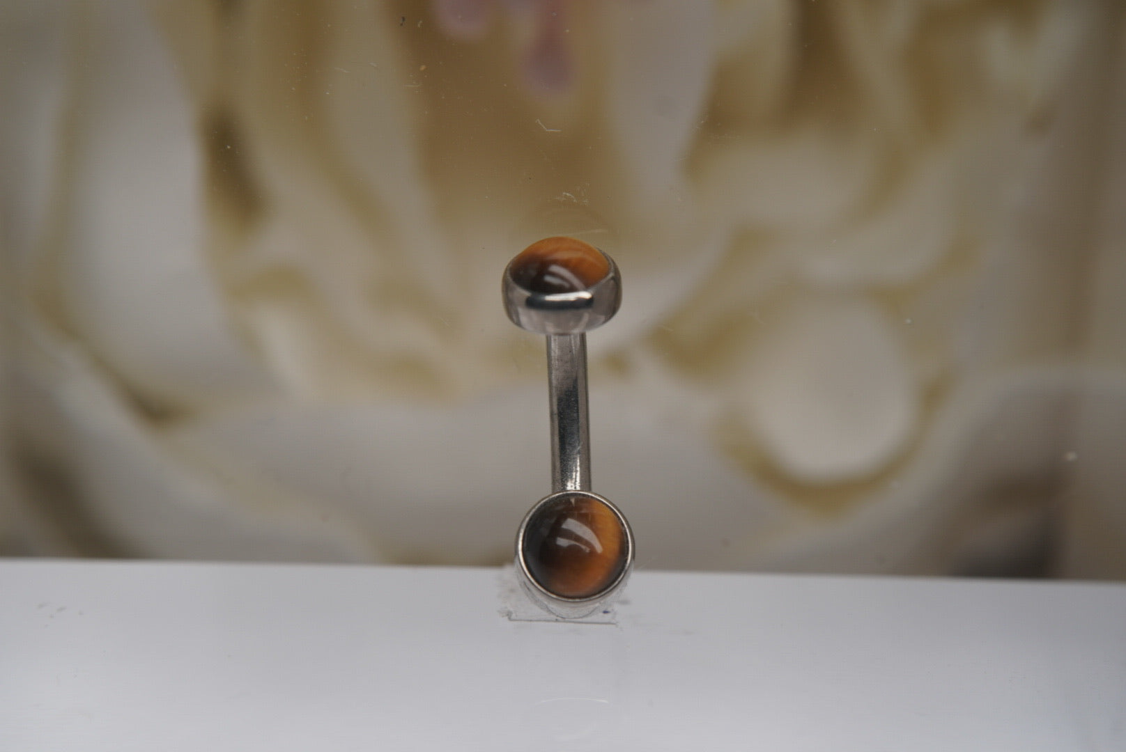 Tiger's Eye Navel in a Bezel Setting  (4mm/4mm)