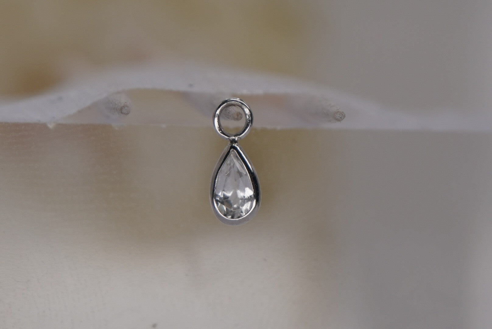 Concorde Teardrop Charm- White Topaz