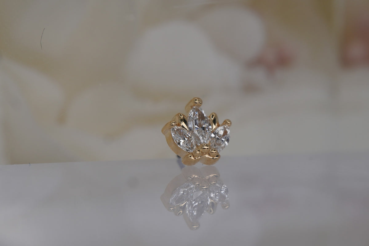 Odysseus with Genuine Lab Grown Diamonds threadless 18k solid yellow gold industrial strength