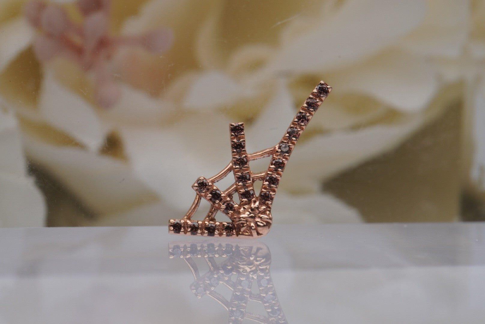 Tarantula Web with Coffee Crystals in Rose Gold