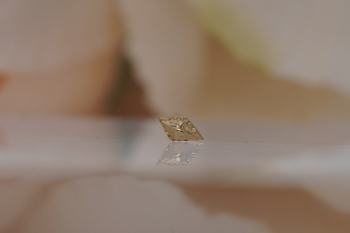 Tether 14k solid gold threadless "arris" diamond shaped in yellow gold white gold rose gold