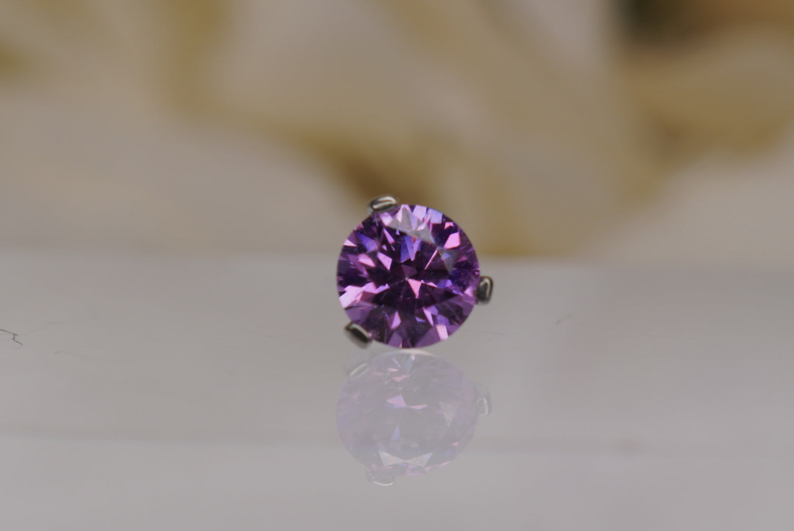 Fancy Purple Crystal- Prong