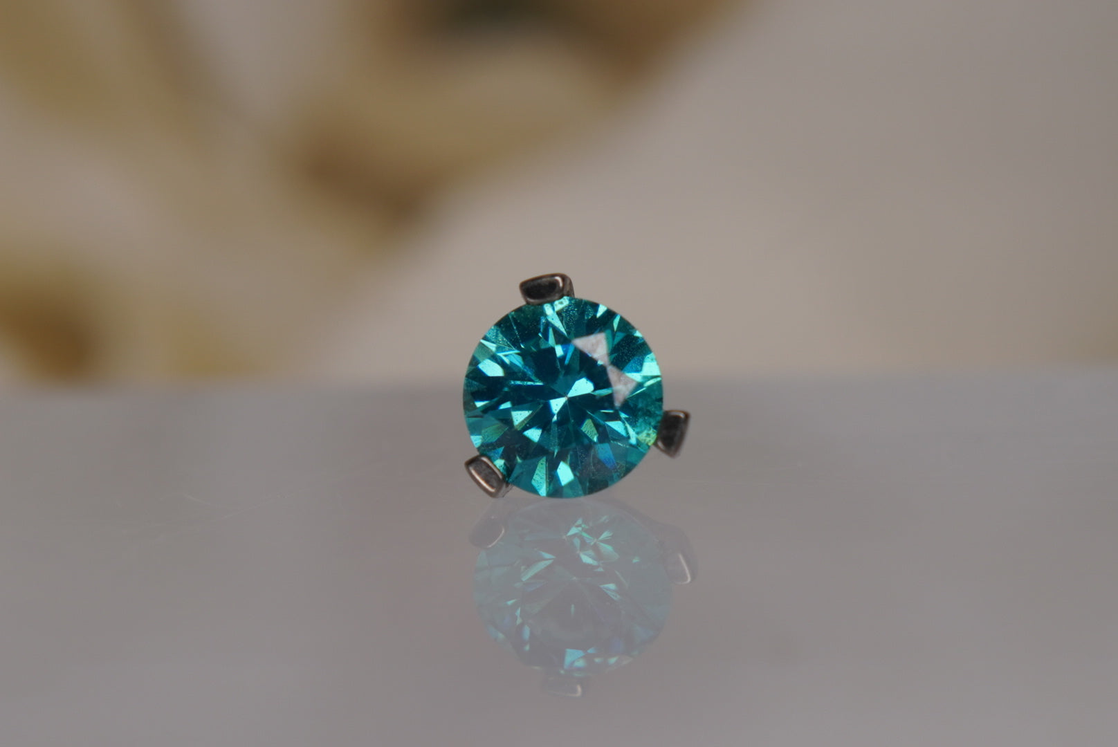 Mint Green Crystal- Prong