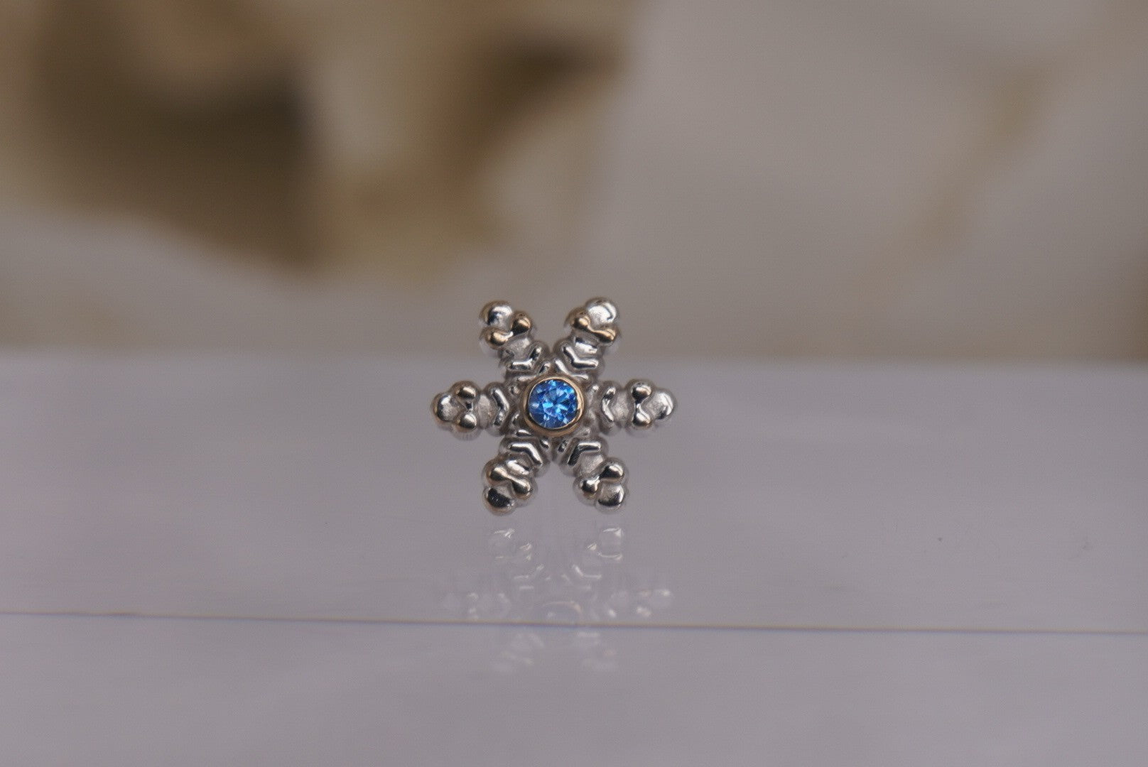 Snowflake with Blue Crystal
