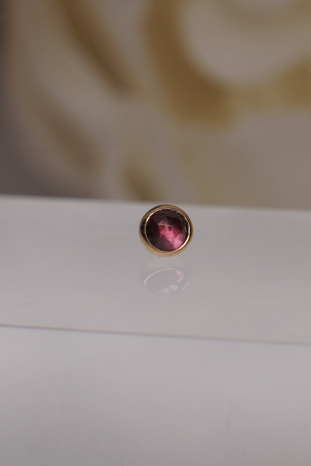 Round Cup Setting with Rhodolite