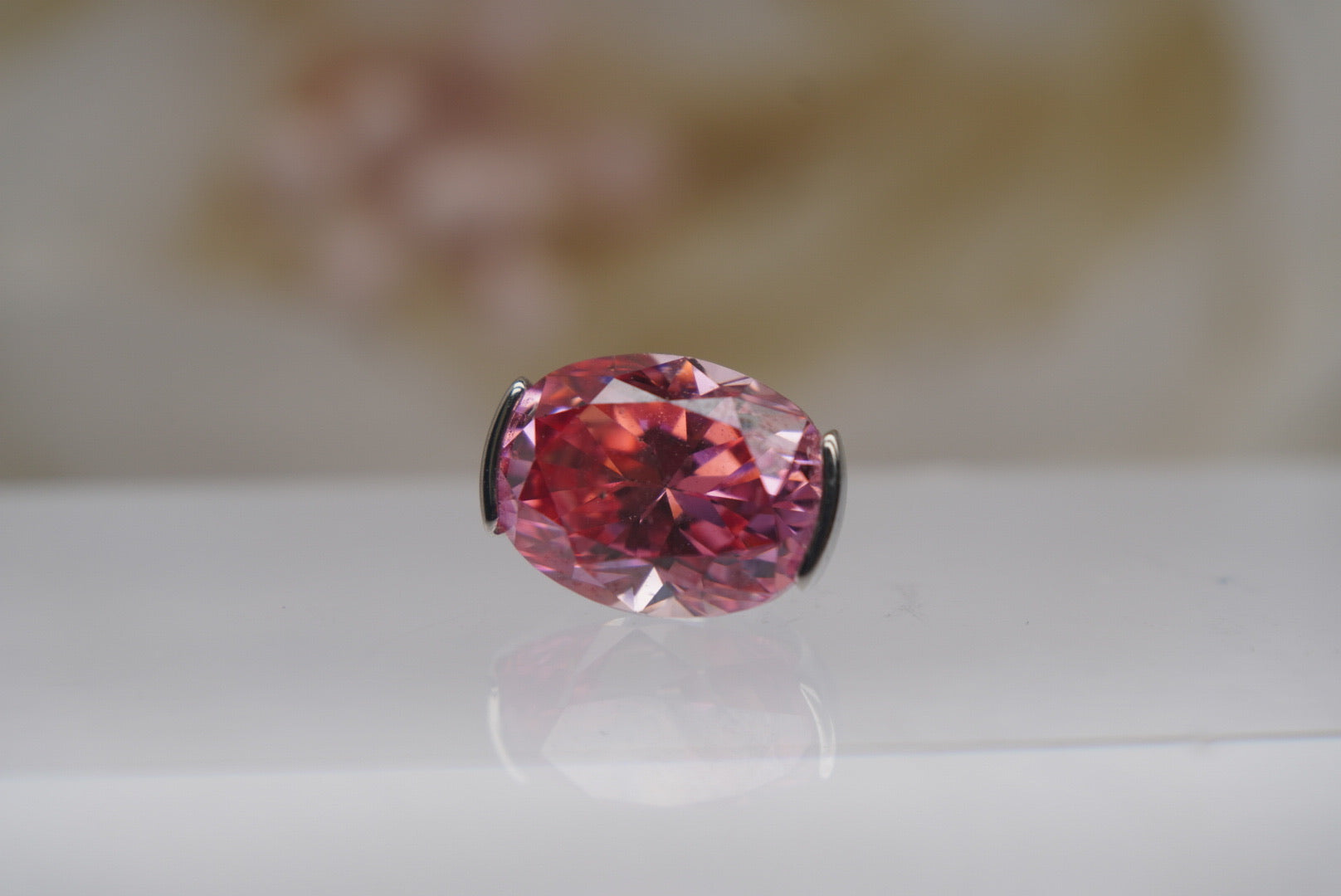 2-Prong Special Pink Oval Crystal- 12/14g