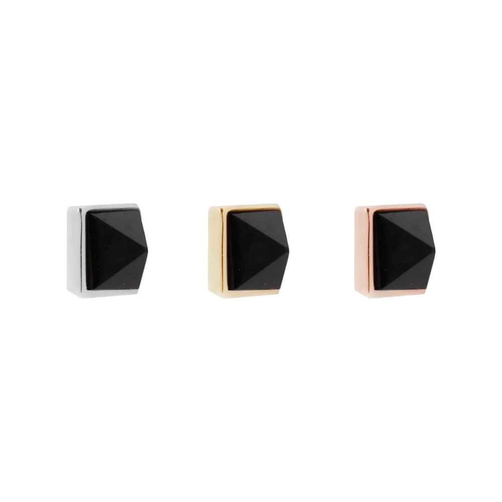 Pyramid Bezel Reverse Set in Black Agate