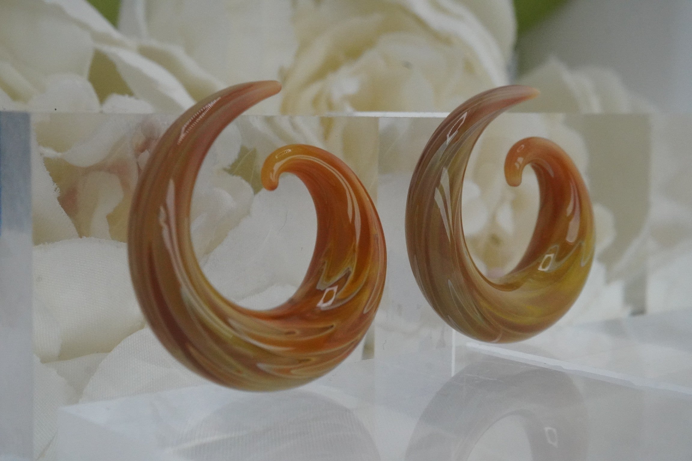 Brown and Amber Glass Spirals - 0g