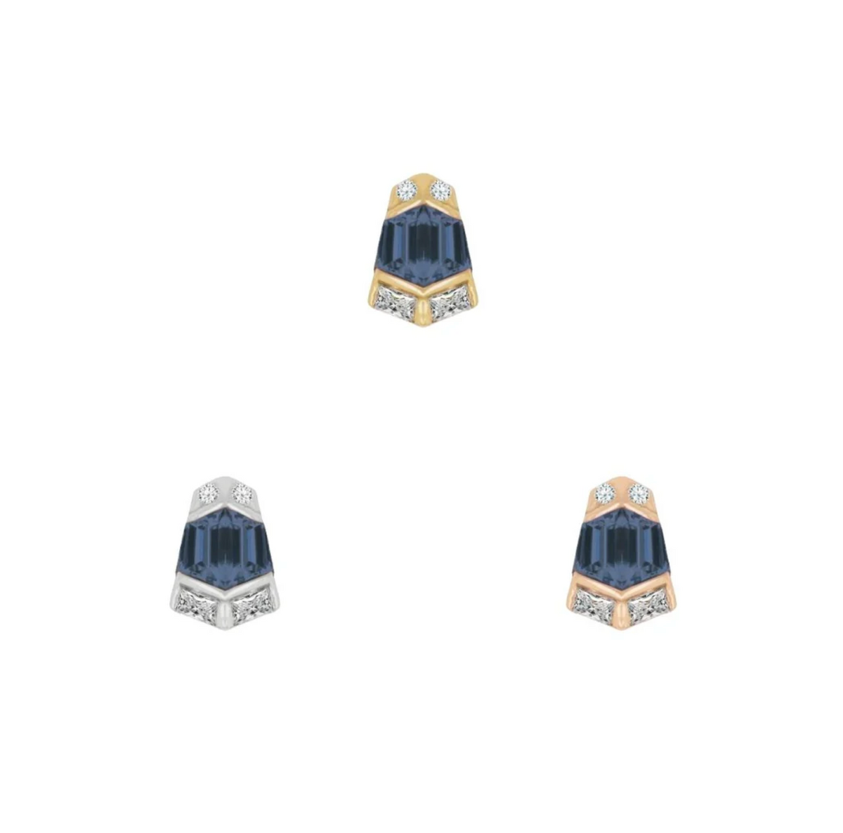 Buddha Jewelry 14k Gold "Vera" london blue topaz threadless stock image