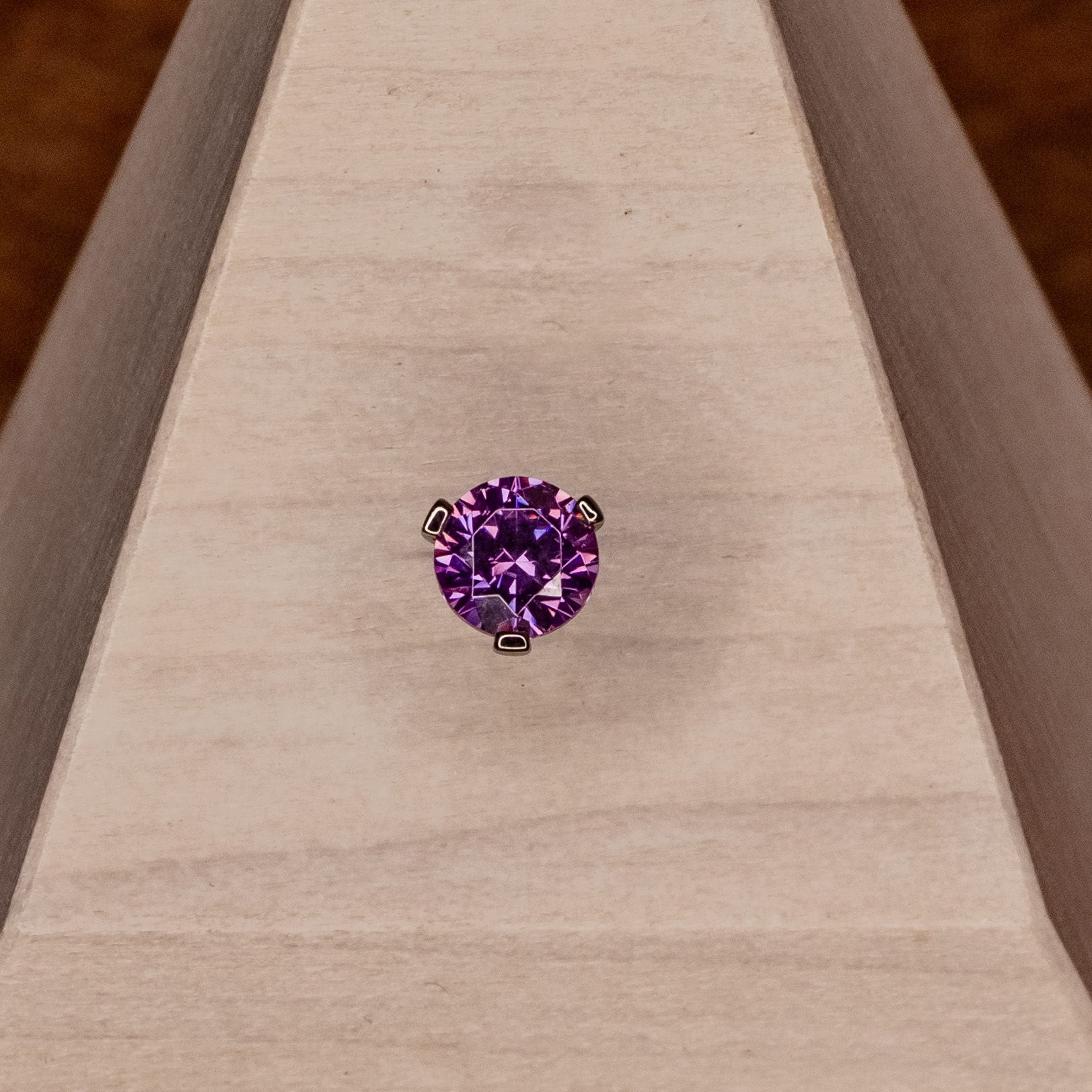 Fancy Purple Crystal Prong-12/14g