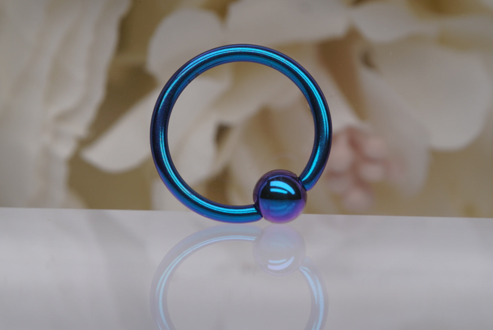 12g Anodized Niobium Captive Bead Rings